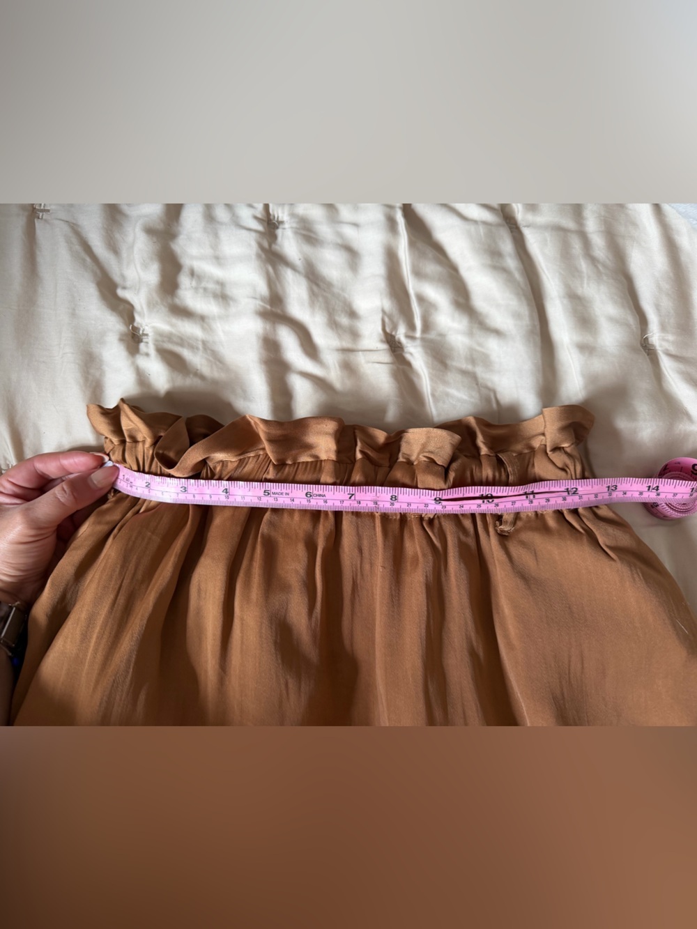 Chocol Raffine Japan High-Low Paperbag Waist Midi Skirt Brown Free Size F - Picture 7 of 9